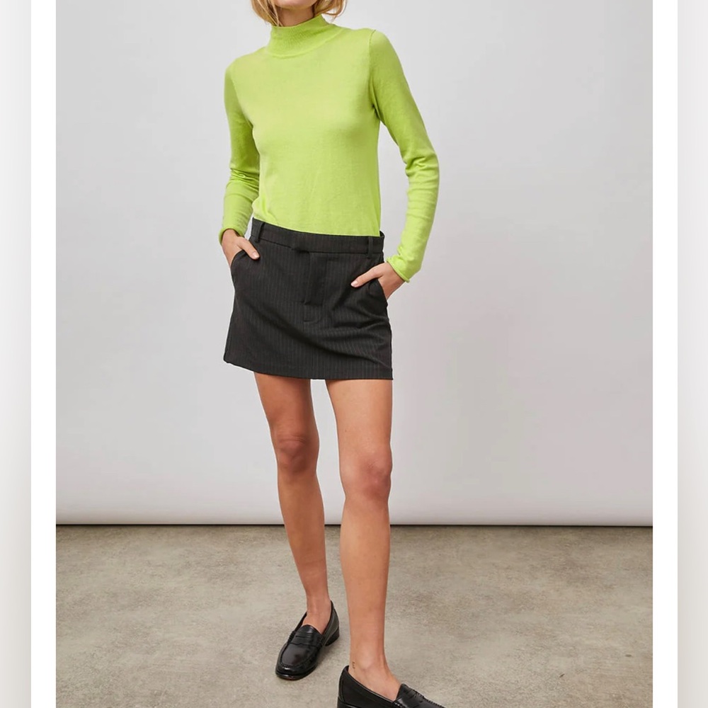 neon yellow Turleneck Smoke & Mirrors chartreuse soft stretch knit bodycon XS